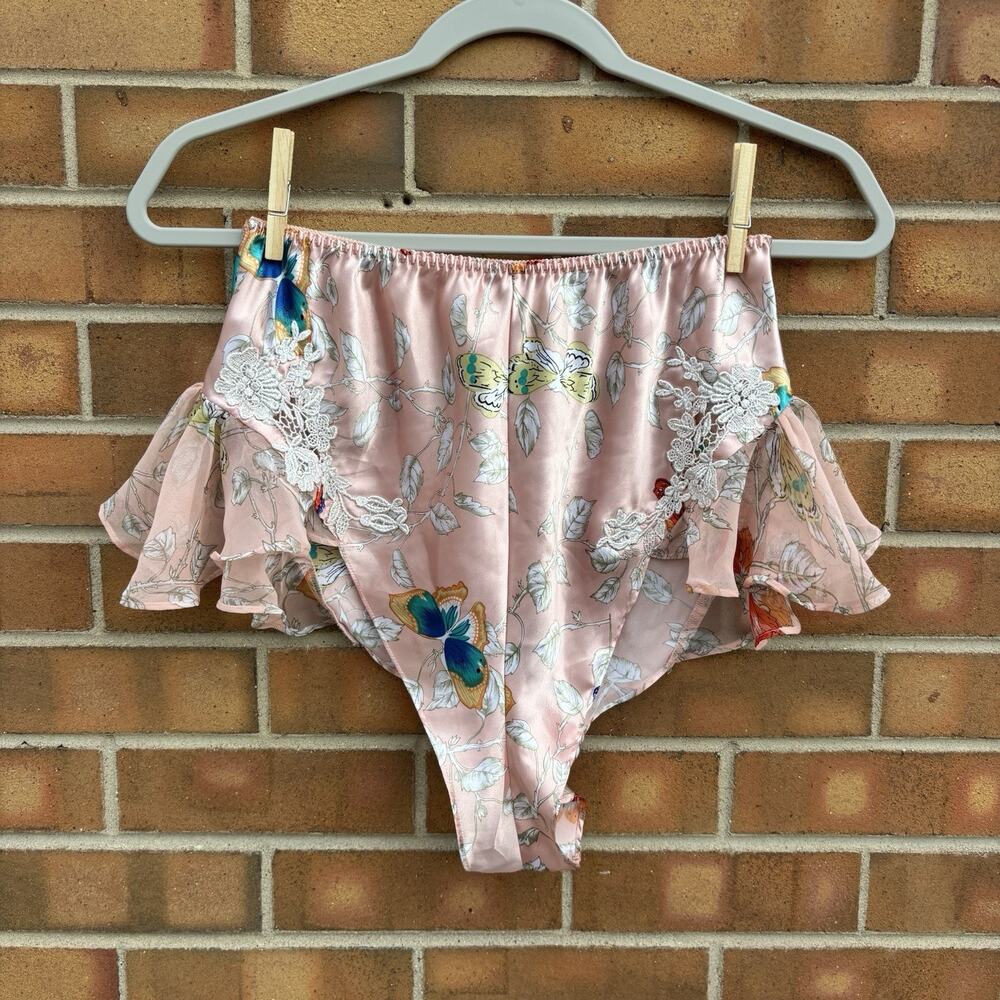 Vintage Victorias Secret Womens M Light Pink Butterfly Lingerie High Waist Short